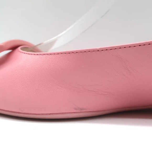 Roger Vivier Gommettine Buckle Slingback Ballet Flats Pink Leather Size 36 - Picture 8 of 12